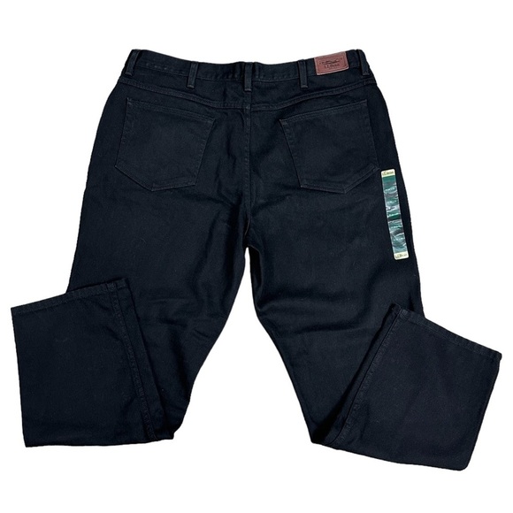 Men's L.L. Bean 40 x 29 Pants Black Jeans Straight Classic Fit Cotton Denim NWT - Picture 4 of 11